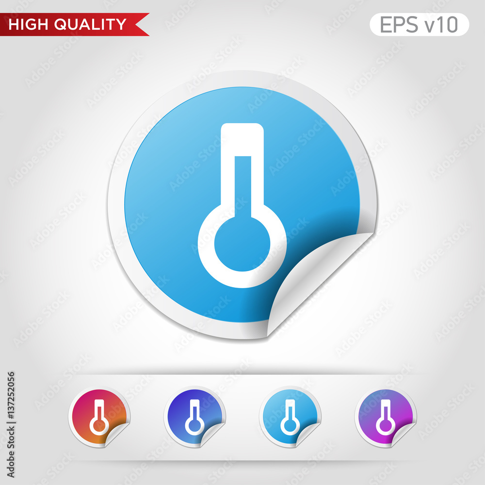 Thermometer icon. Button with thermometer icon. Modern UI vector.