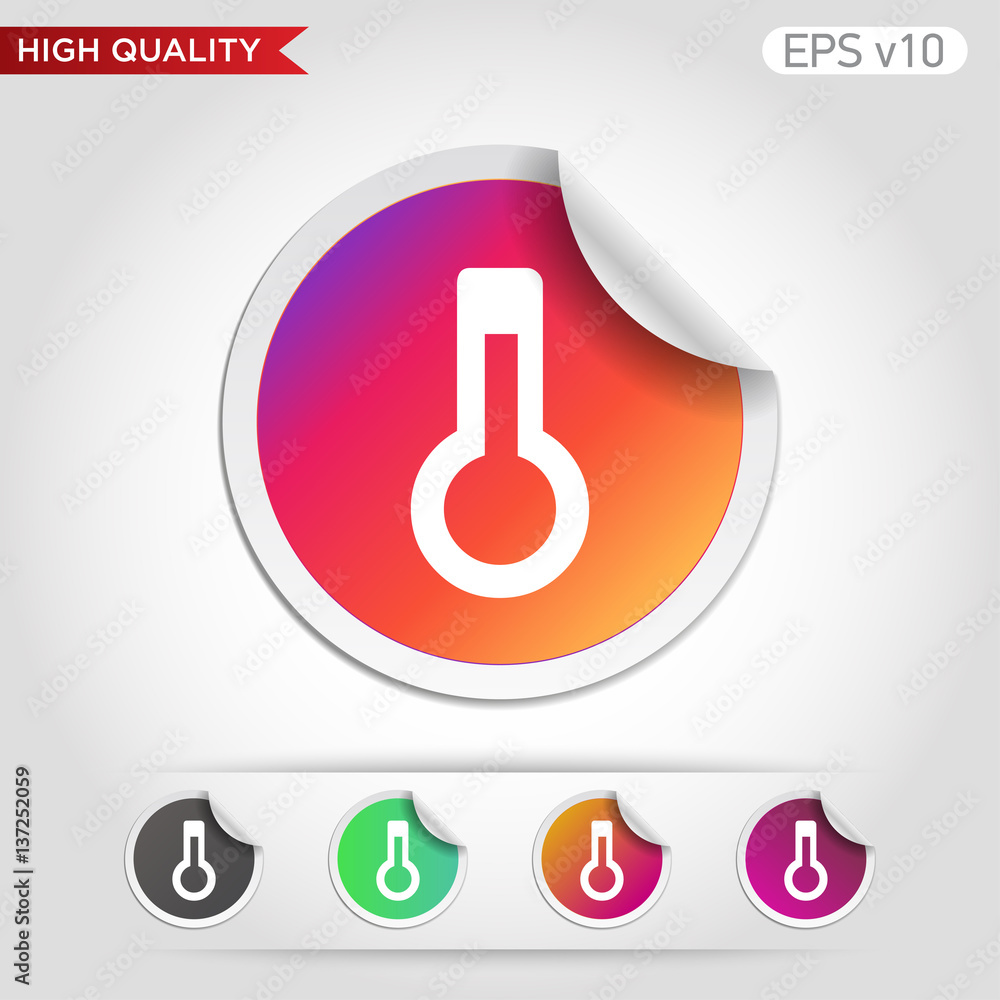 Thermometer icon. Button with thermometer icon. Modern UI vector. Thermometer icon. Button with thermometer icon. Modern UI vector.