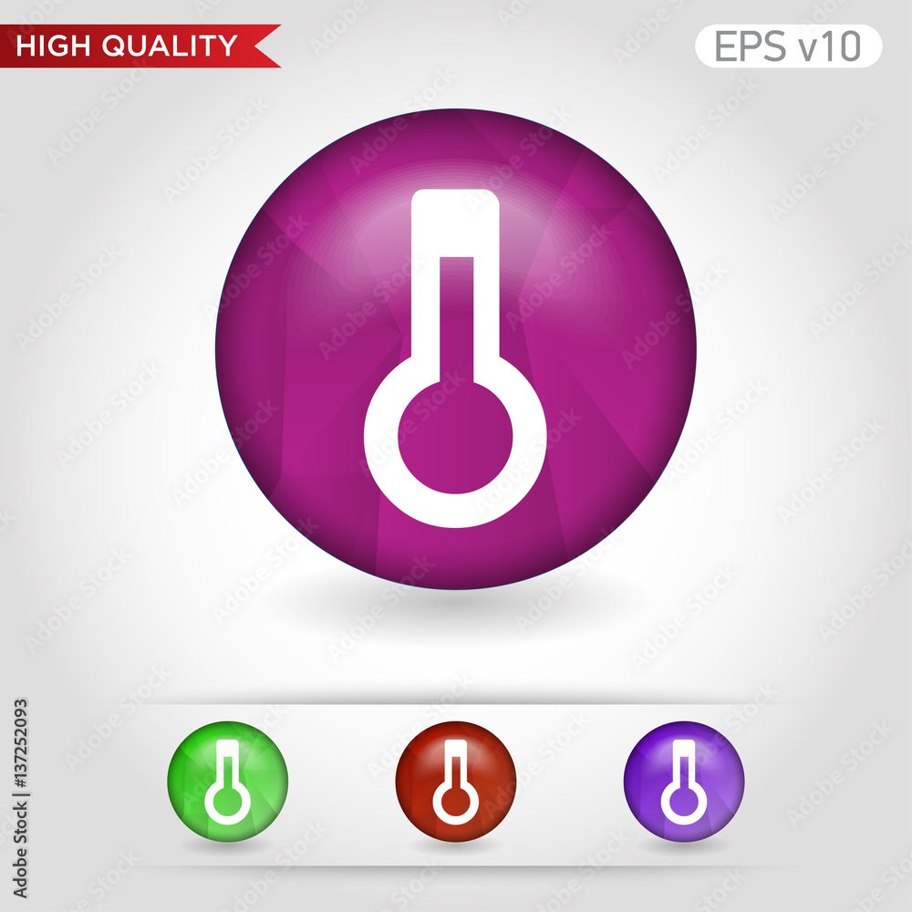 Thermometer icon. Button with thermometer icon. Modern UI vector. Thermometer icon. Button with thermometer icon. Modern UI vector.