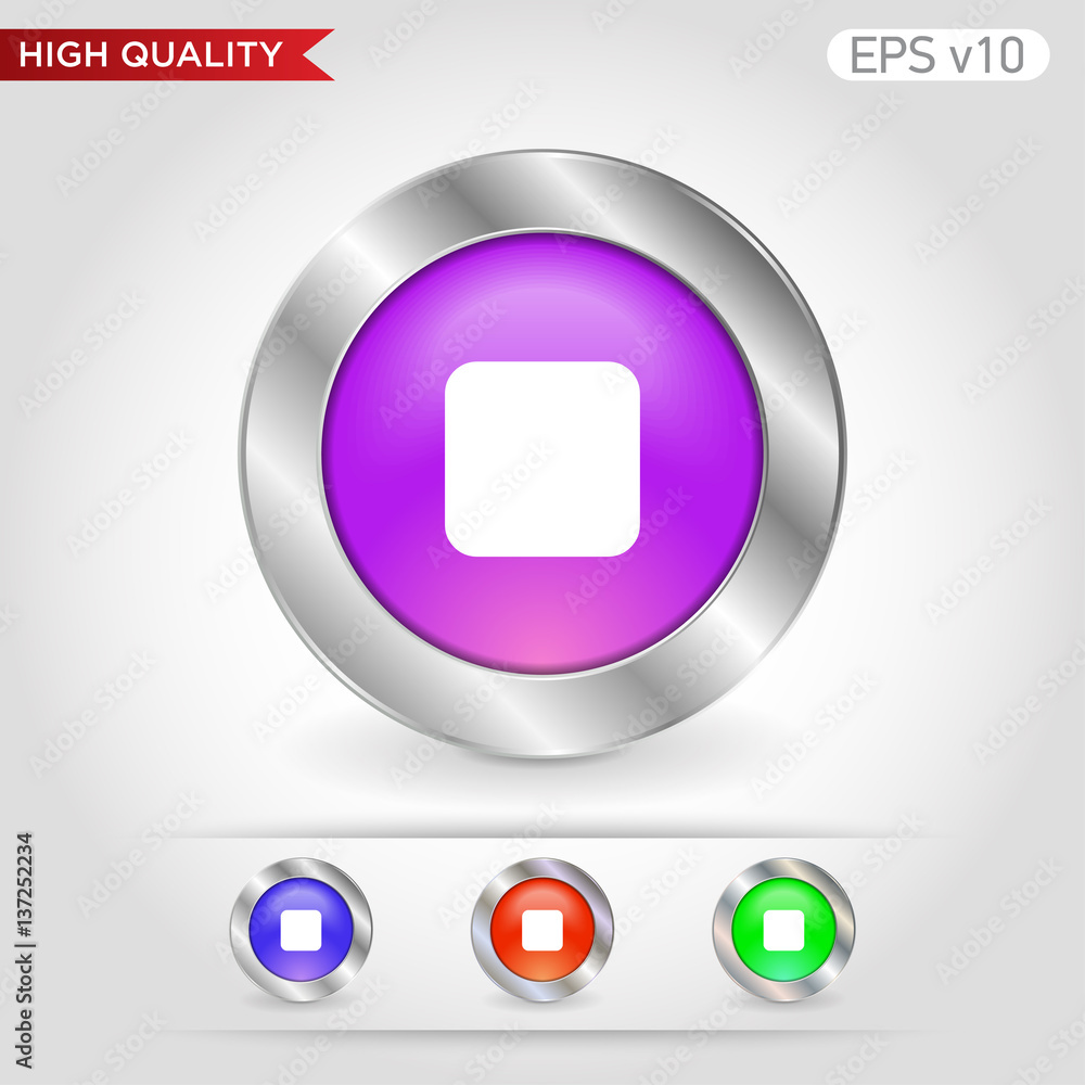 Stop playing icon. Button with playing icon. Modern UI vector.