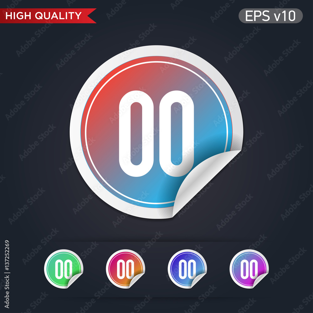 Pause icon. Button with pause icon. Modern UI vector. Pause icon. Button with pause icon. Modern UI vector.