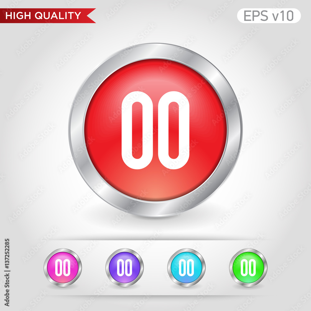 Pause icon. Button with pause icon. Modern UI vector. Pause icon. Button with pause icon. Modern UI vector.