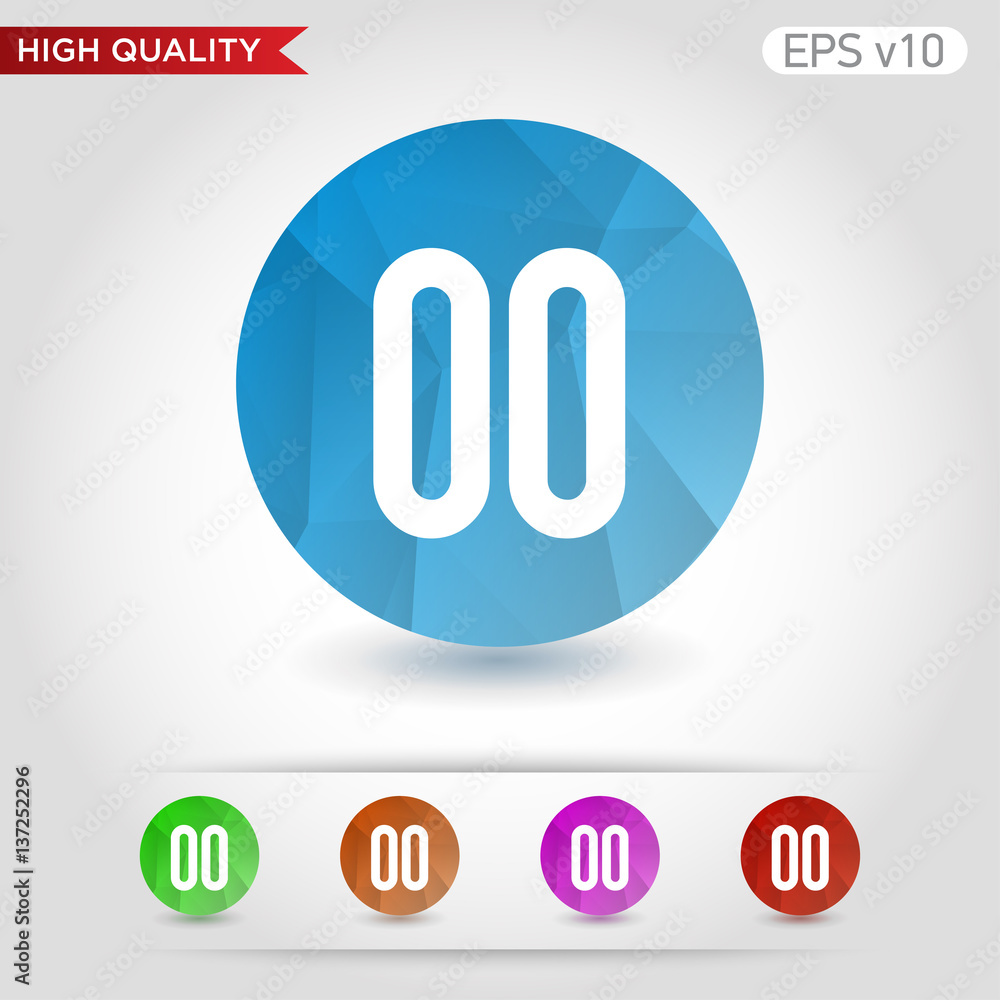 Pause icon. Button with pause icon. Modern UI vector. Pause icon. Button with pause icon. Modern UI vector.