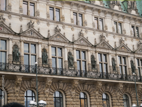 Part  from facade of City Hall of Hamburg