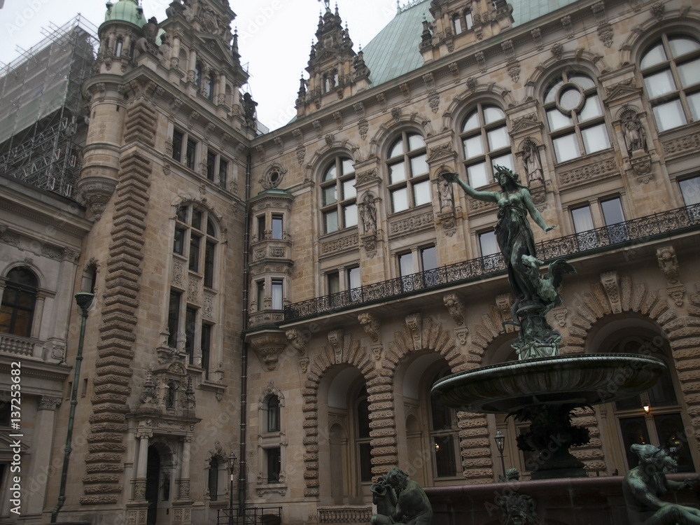 Courtyard of City Hall of Hamburg