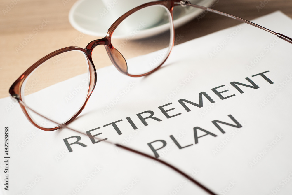 saving money for retirement plan finance concept saving money for retirement plan finance concept