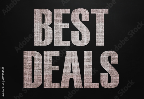 Black chalk board with the text Best deals