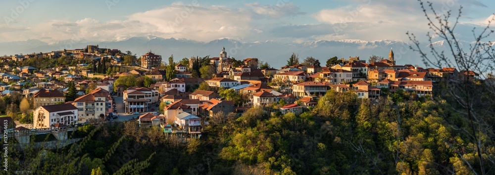 Panorama miasteczka w Gruzji
