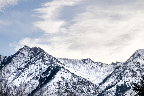 Canvas Print Snow Capped Mountain Peaks in Utah