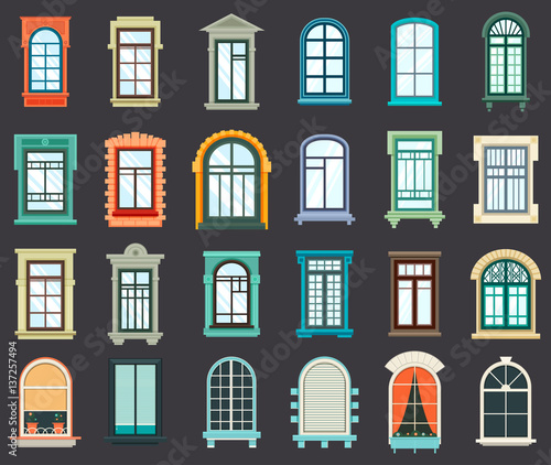 Stone or plastic windows exterior view