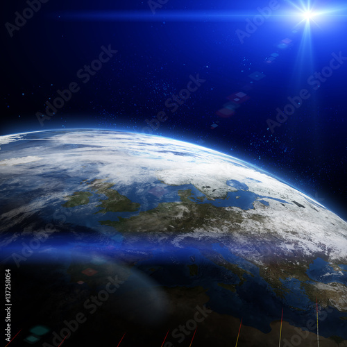 Beautiful earth in space