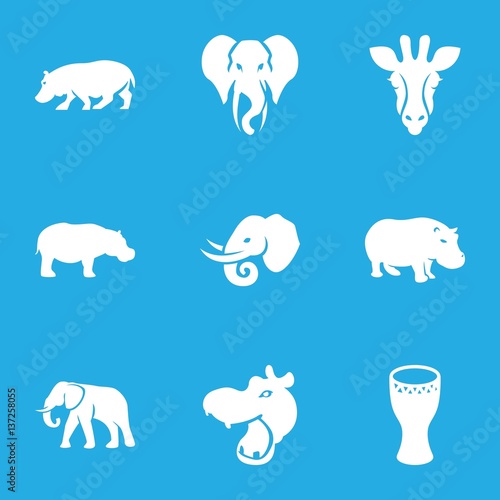 Set of 9 african filled icons