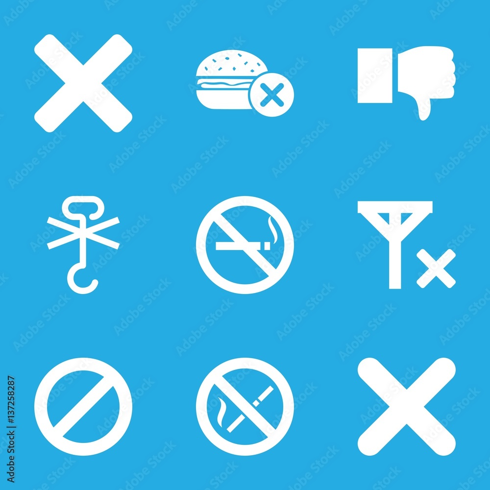 Set of 9 no filled icons Set of 9 no filled icons