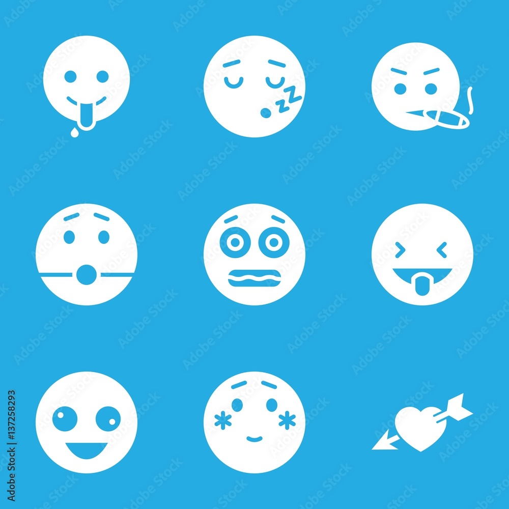 Fototapeta premium Set of 9 feeling filled icons