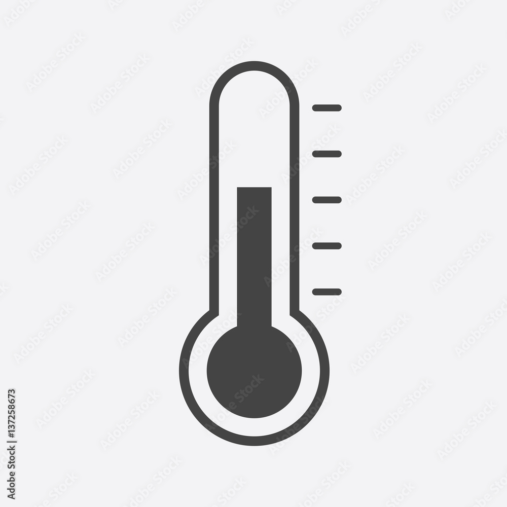 Thermometer icon. Goal flat vector illustration isolated on white background. Thermometer icon. Goal flat vector illustration isolated on white background.