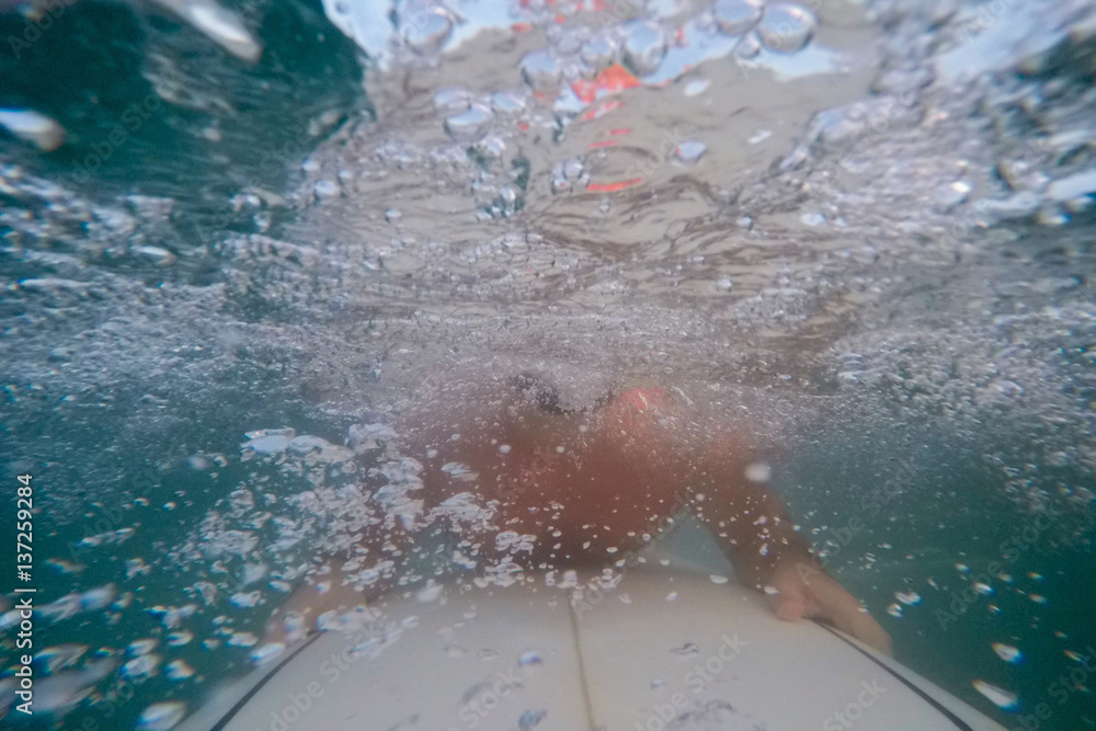 Fototapeta premium Underwater surfboard