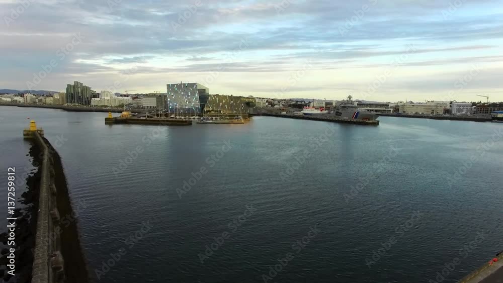 Aerial view of Reykjavik Harbor Aerial view of Reykjavik Harbor