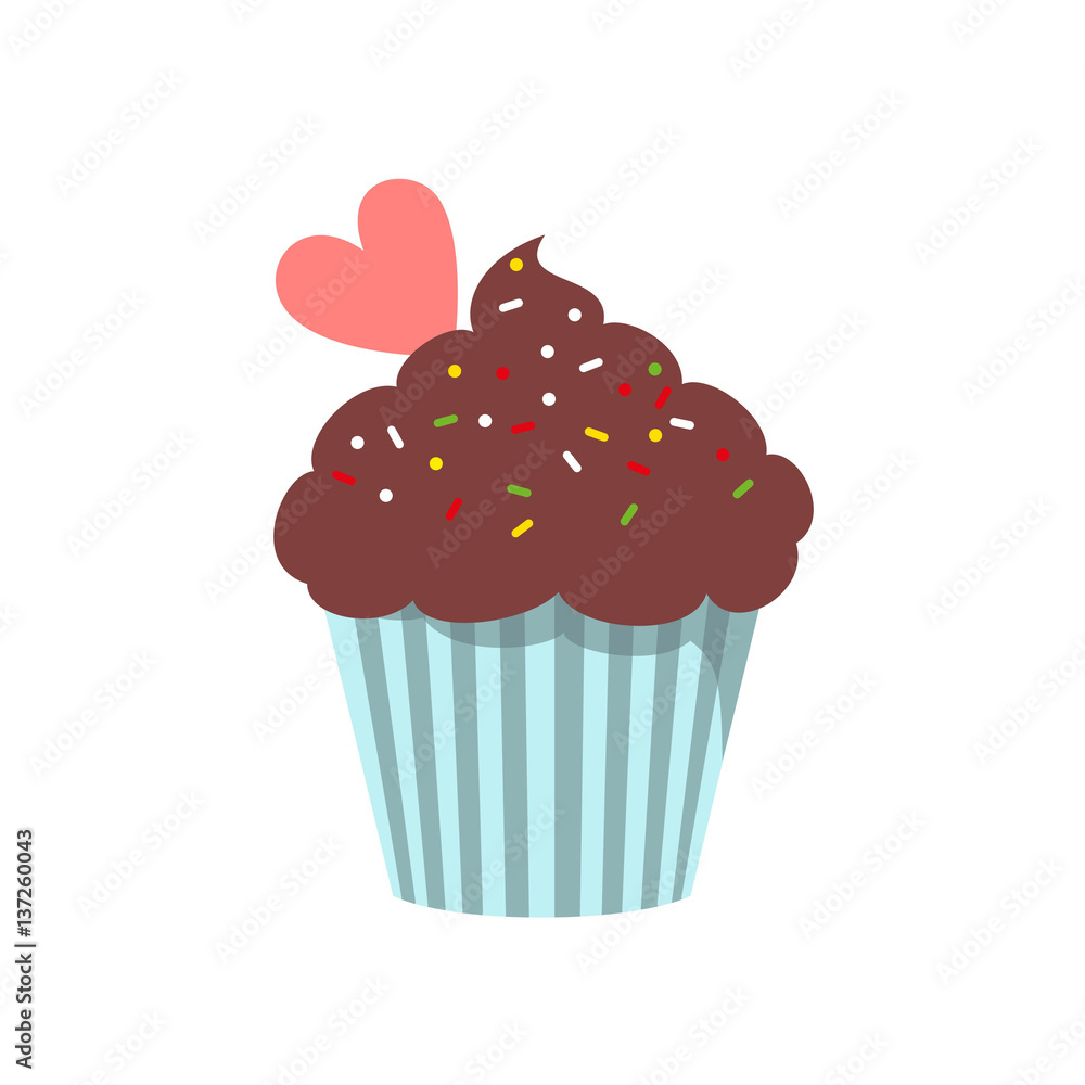 Cupcake icon on the white background for your design. Cupcake icon on the white background for your design.