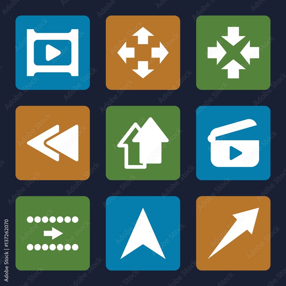 Set of 9 next filled icons Set of 9 next filled icons