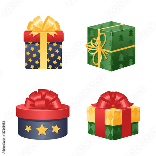 Gift box isolated present vector illustration.