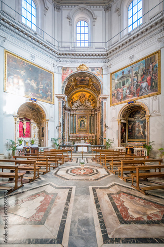 Interior view of Santa Maria della Pace, baroque church near Piazza Navona, Rome