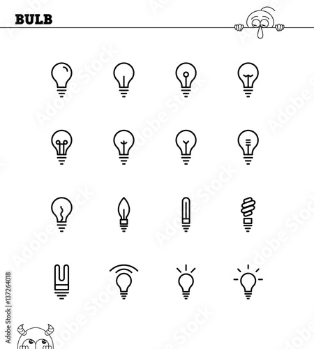 Light bulb icon set