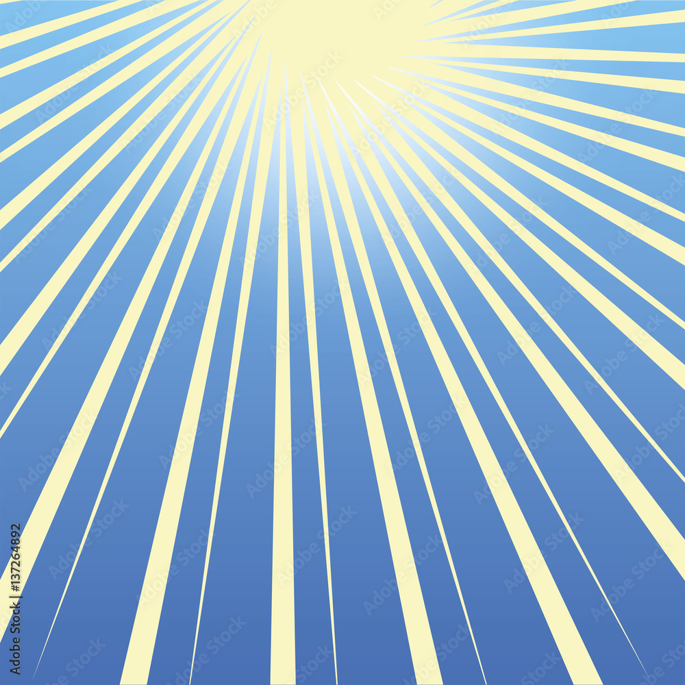 Obraz premium Blue sky background. Sun concept
