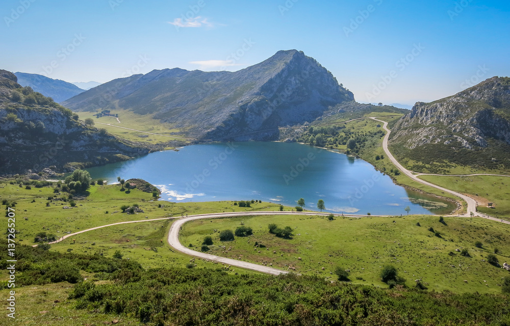 Scenic view in Covadonga, Asturias, northern Spain