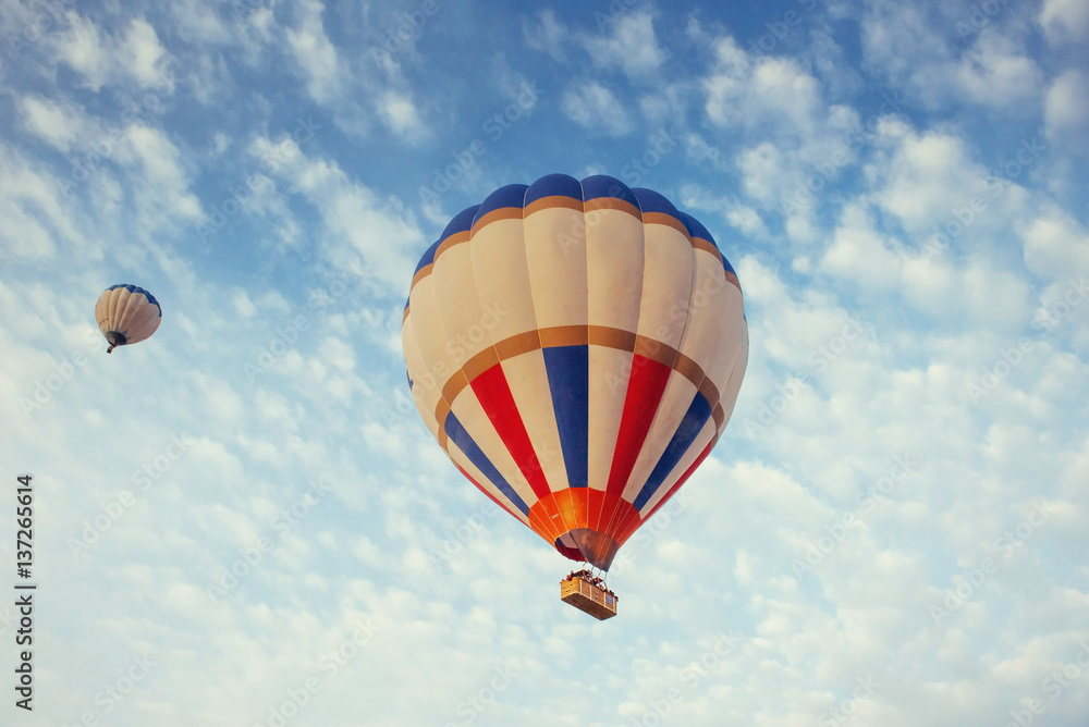 Fototapeta premium colorful balloon on the blue sky. Beauty world.
