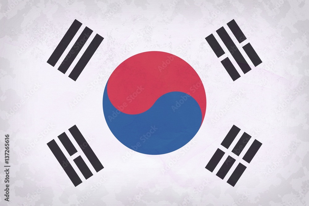 Republic of Korea (South Korea) flag pattern Republic of Korea (South Korea) flag pattern