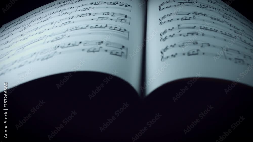 4k Close-up Musical Notes in Book 4k Close-up Musical Notes in Book