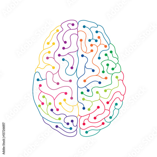 Neuron electric human brain line art illustration photo