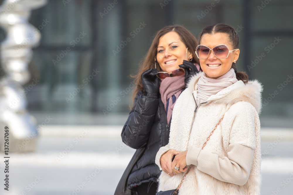 Two Beautiful Women On urban background Two Beautiful Women On urban background