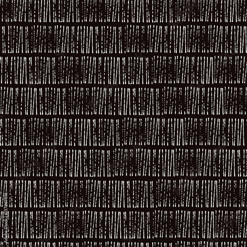 wicker texture, rustic stamp style seamless vector pattern, black and white