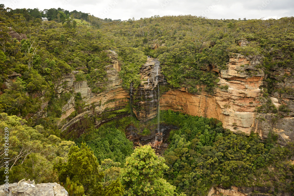 Waterfall in the Blue Mountains National Park in New South Wales, Australia.