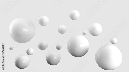 High gloss white balls background