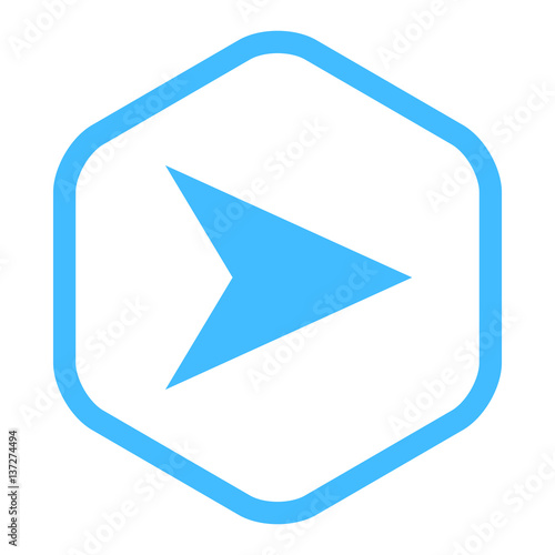 Free Download Arrow Sign Linear Hexagon Icon - GFXLoad