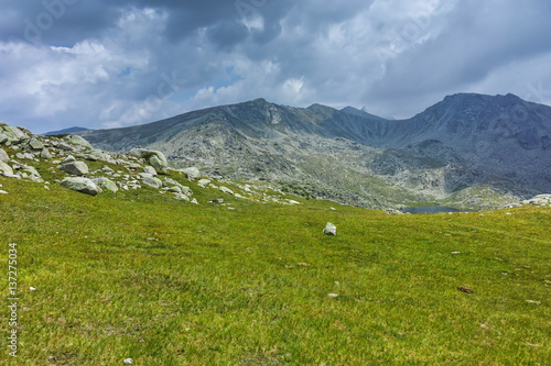 Amazing Panorama around spanopolsko Lake, Pirin Mountain, Bulgaria photo