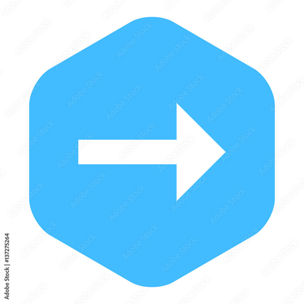 Arrow Sign Flat Hexagon Icon Arrow Sign Flat Hexagon Icon
