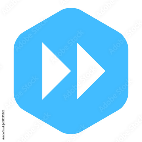 Free Download Arrow Sign Fast Forward Flat Hexagon Icon - GFXLoad