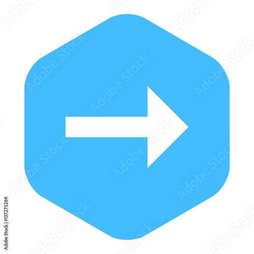 Free Download Arrow Sign Flat Hexagon Icon - GFXLoad