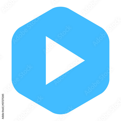 Free Download Arrow Play Sign Flat Hexagon Icon - GFXLoad