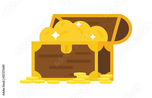 Treasure chest vector illustration.