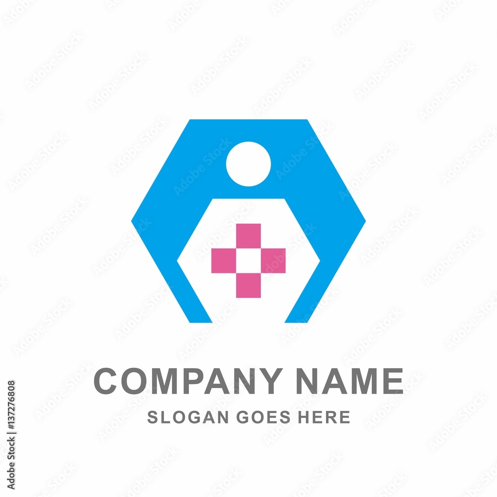 Medical Pharmacy Hexagon People Cross Hospital Nursing Clinic Business Company Stock Vector Logo Design Template Medical Pharmacy Hexagon People Cross Hospital Nursing Clinic Business Company Stock Vector Logo Design Template