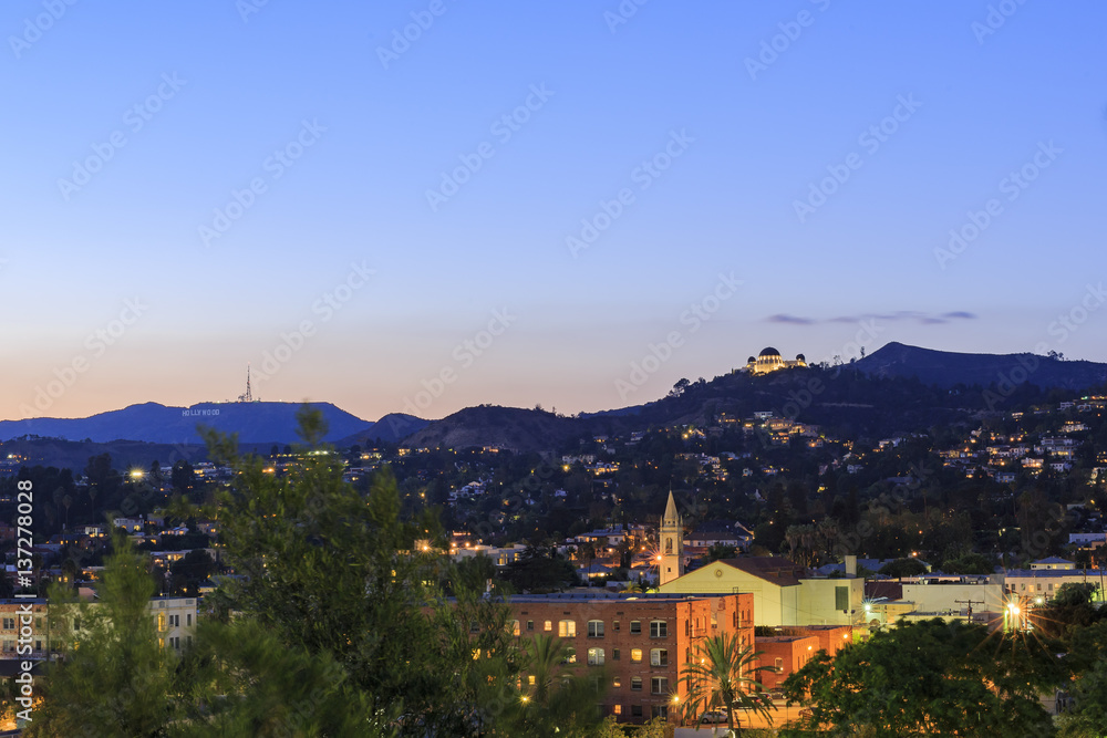 Griffith observatory and church