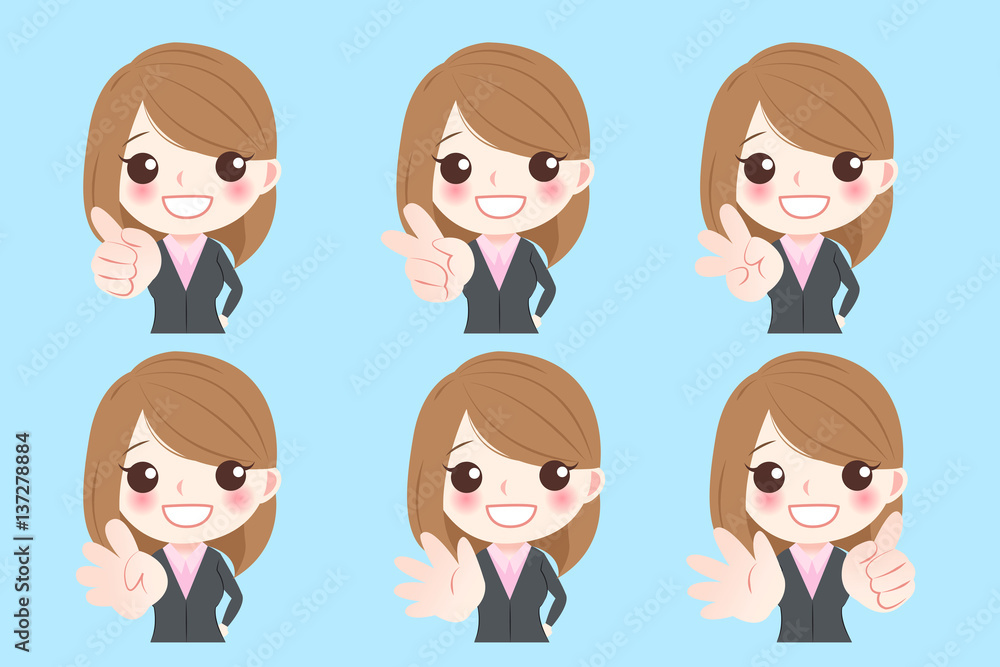 businesswoman show one to six businesswoman show one to six