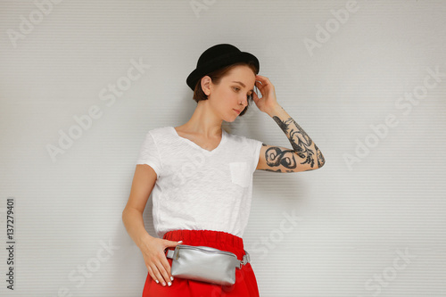 Stylish young woman with si...