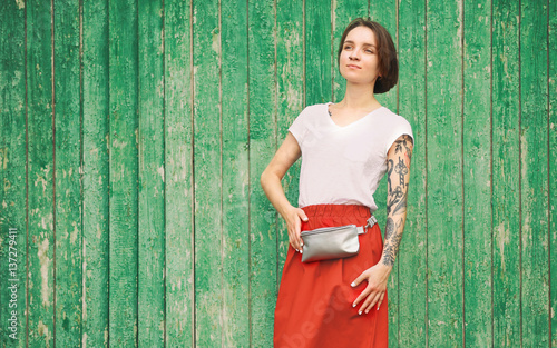 Stylish young woman with si...