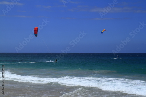 Kitesurfing on Fuerteventura Island