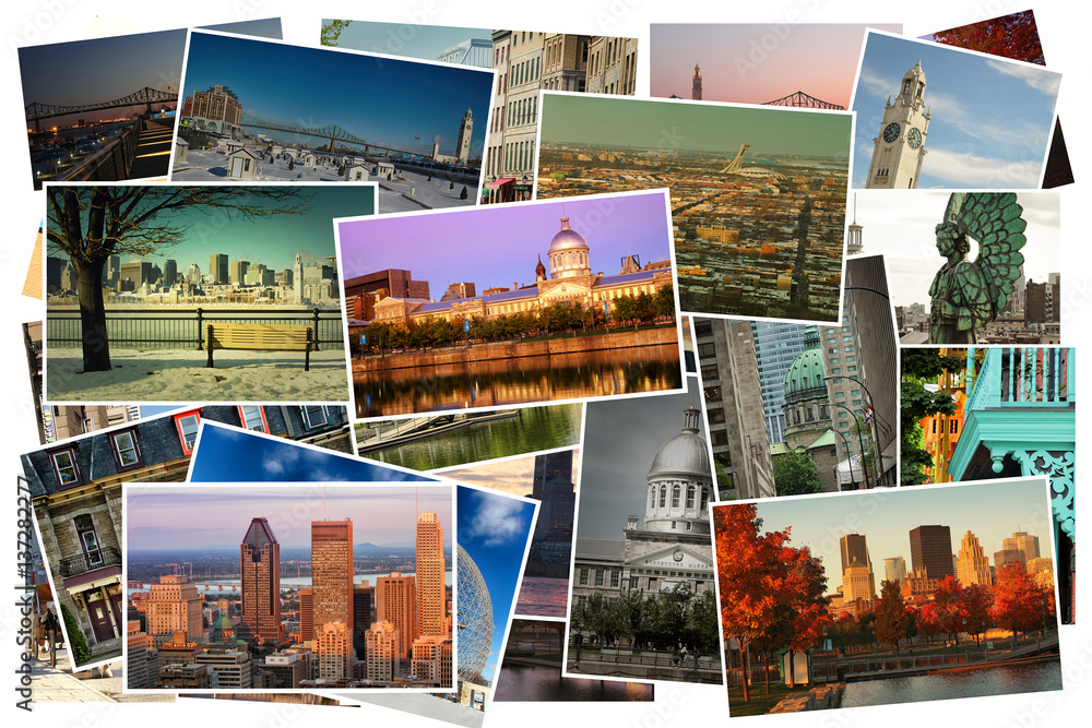 Collage of pictures from Montreal city in Canada Collage of pictures from Montreal city in Canada